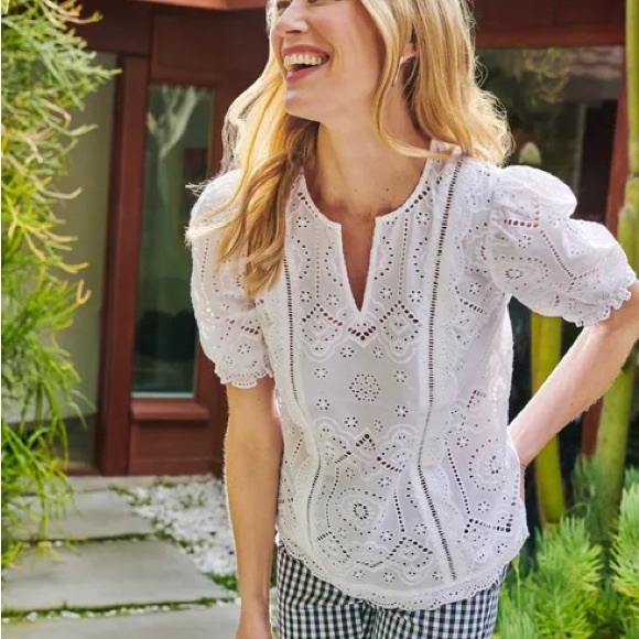 J.McLaughlin eyelet top - Picture 3 of 7